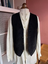 Vintage Black Suede Waistcoat Small 10 