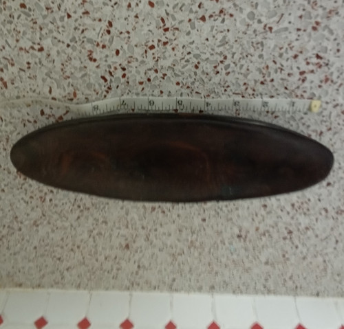 Dark wooden long oval bowl - dark, /