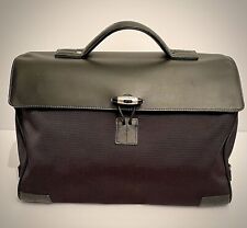 Mont Blanc Briefcase / Document Case - Leather and Ribbed Nylon Finish 
