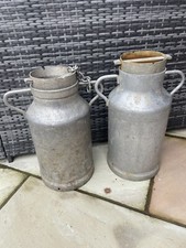 Pair Aluminium Milk Churns