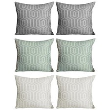 Pack of 2 Cushion Covers Modern Square Invisible Zipper Grey 43x43cm