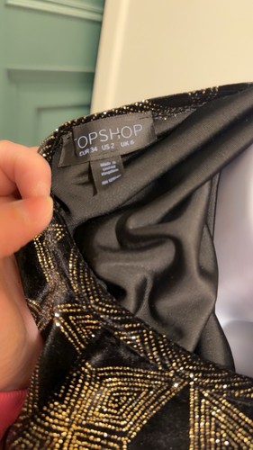 Topshop black gold velvet - topshop,