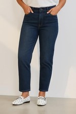 ex UK Brand Ladies Straight Leg Jeans High Rise Womens Stretchy Denim Blue Pants