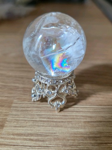 Clear quartz crystal sphere - quartz,