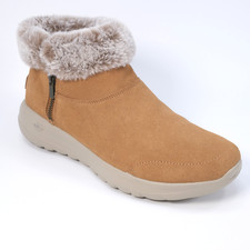 Skechers On The Go Joy Savvy Womens Ankle Boots UK 7 Faux Fur Warm Zip Winter