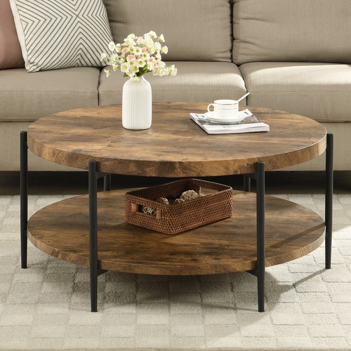Industrial rustic round coffee - rustic,