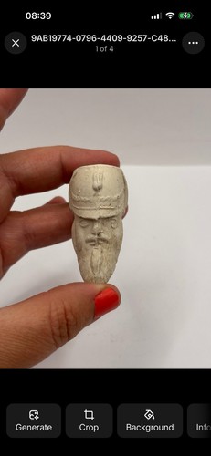 Old figural clay pipe - , head