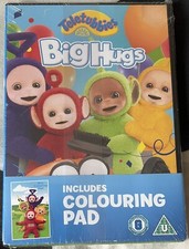 TELETUBBIES DVD BIG HUGS INCLUDES COLOURING BOOK CHILDRENS LAA LAA OOP RARE NEW