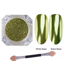 MIRROR CHROME NAIL POWDER COLOURS UNICORN ROSE GOLD BLUE PINK RED EFFECT PIGMENT