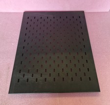 Fixed Vented Shelf 19'' x 600mm Black 1U Steel Rackmount Data Switch AV Shelf