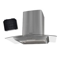 Abode Glass Cooker Hood 60cm Curved Stainless Steel with 3 Speeds AGCH6031SS