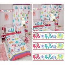 PATCHWORK ELEPHANT STARS MATCHING BEDDING SETS CURTAINS WALLPAPER BORDER GIRLS