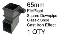 65mm Cast Iron Effect Classic Shoe Square Gutter Downpipe FloPlast RBS4 Fixing