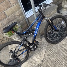 Basis 1 Mountain Bike Full Dual Suspension MTB 26" Wheel Disc Brake 18 Spd Blue