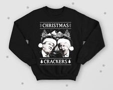 Christmas Crackers Donald Trump Boris Johnson Ugly Jumper Sweater Funny UK USA 