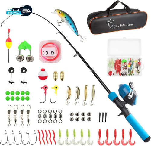 Kids fishing pole kit - kids,