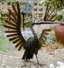 Metal Pelican Twisted Garden