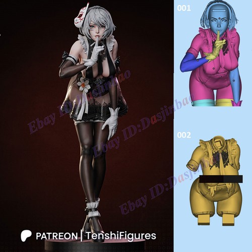 Female battle robot - 1/4, 3d