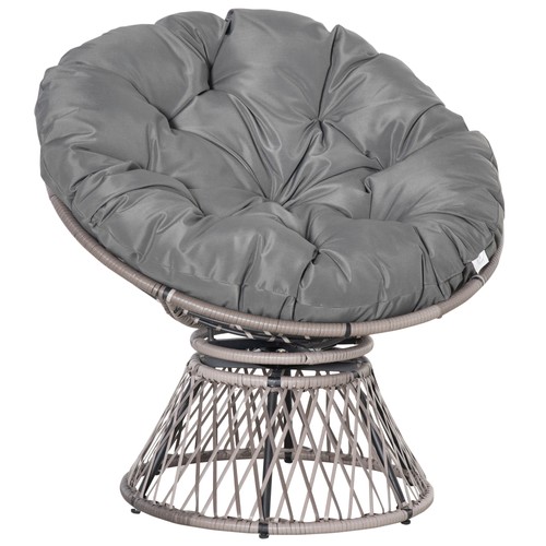 Outsunny swivel rattan papasan - outsunny,