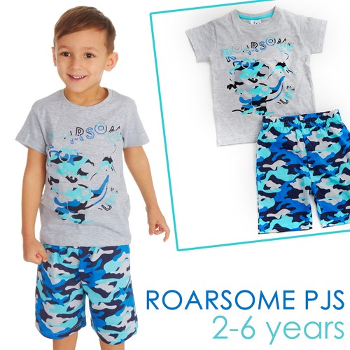 Boys roar camo blue dinosaur - boys,