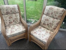 £40 2 X Desser  Wicker Rattan Conservatory Armchairs