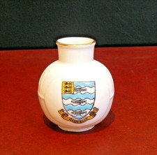 GOSS Crested China - MODEL OF OLD WELSH MILK CAN - Crested for CLOVELLY, Devon