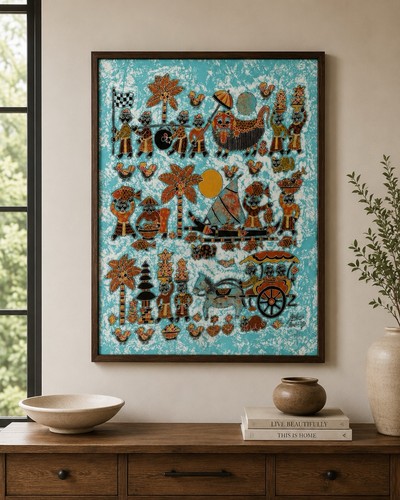 Original batik artwork framed - artwork,