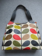 Orla Kiely Multi Stem PVC Coated Cotton Womens Shoulder Bag Handbag