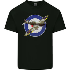 Spitfire MOD RAF WWII Fighter Plane British Mens Cotton T-Shirt Tee Top