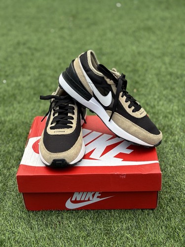 Nike waffle one black khaki - black,