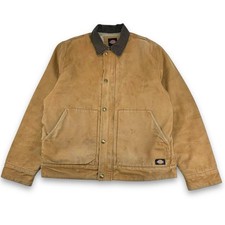 VTG Dickies Dearborn Sherpa Lined Detroit Bomber Jacket, Tan/Brown, Large CB860