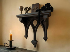 Gothic wall shelf black arch - black,