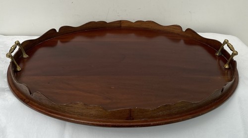 Vintage mahogany serving tray - vintage,