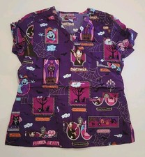 Womens Koi Scrub Top Halloween