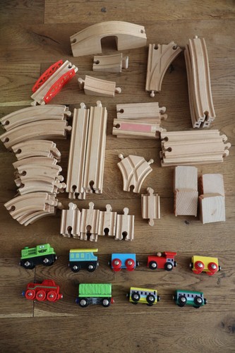 Mixed brands wooden train - train, set