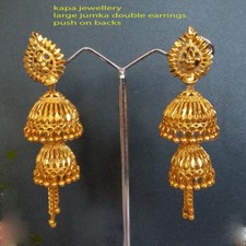 Indian Bollywood Gold Plated Dangle DROP Earrings Traditional Jewellery Design