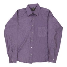 Van Heusen Patterned Shirt - Large Purple Silk