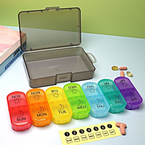 Portable pill dispenser - pill, 7-day