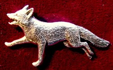 Pewter Fox Hunt Fox on the Run Brooch Pin