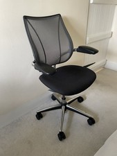 Humanscale Liberty Chome Frame Black Office Chair (reupholstered)