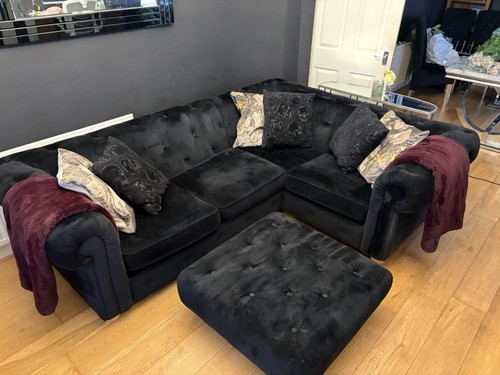 Black velvet corner - black,