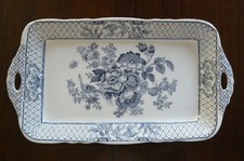 Mason’s Stratford Rectangular Ironstone Blue Floral Sandwich Plate 31.5 x17.5 cm