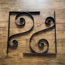 Extra Large Wrought Iron Wall Brackets Ex Pub Decor Used For Hanging Baskets