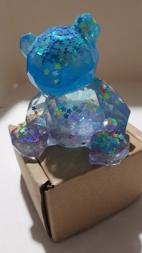 Resin geometric bear blue with - blue,