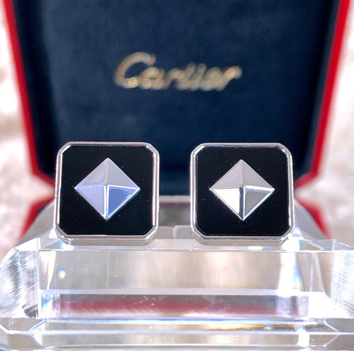 Cartier cufflinks rare black - cufflinks,