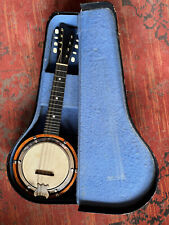 Vintage Mandolin Banjo With Hard Case 8 String Around 100 years Old