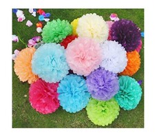 Tissue paper pom poms - tissue,