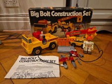 Vintage 1980s Big Bolt Construction Set Truck  Toy Builder Digger Road Works Box