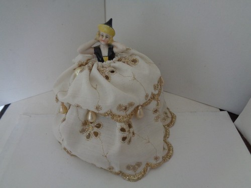 Art deco half doll pin - , cushion