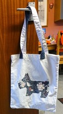Radley Canvas Tote Bag Long Handles Cotton Shopper Scottie Dog